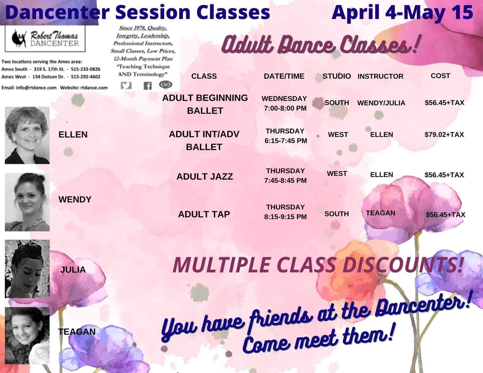 Adult Dance Class Schedule 2021