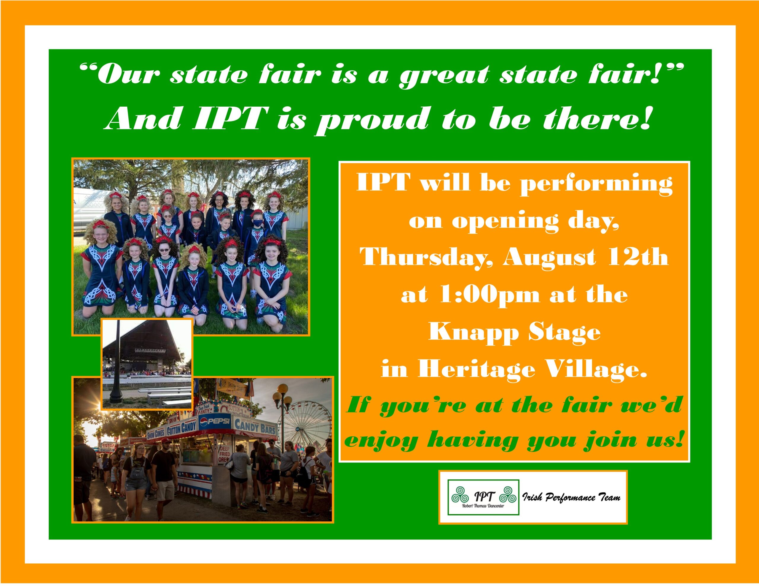 Irish Performance Team State Fair Flyer